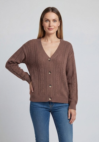 Cardigan CALEY en marron : devant
