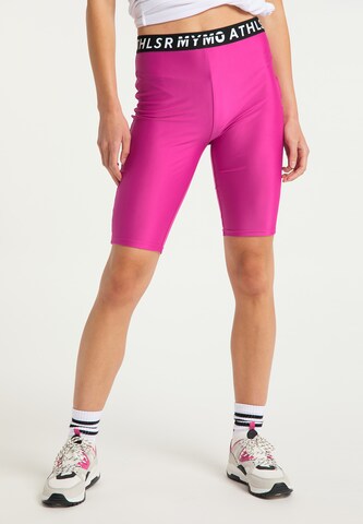 myMo ATHLSR Skinny Športne hlače | roza barva: sprednja stran