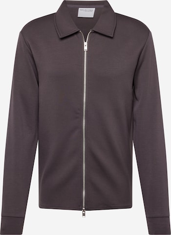 Veste de survêtement 'SLHEMANUEL SOFT FULL ZIP SWEAT NOOS' SELECTED en gris : devant