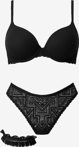 Push-up Ensemble de linge C&City en noir : devant