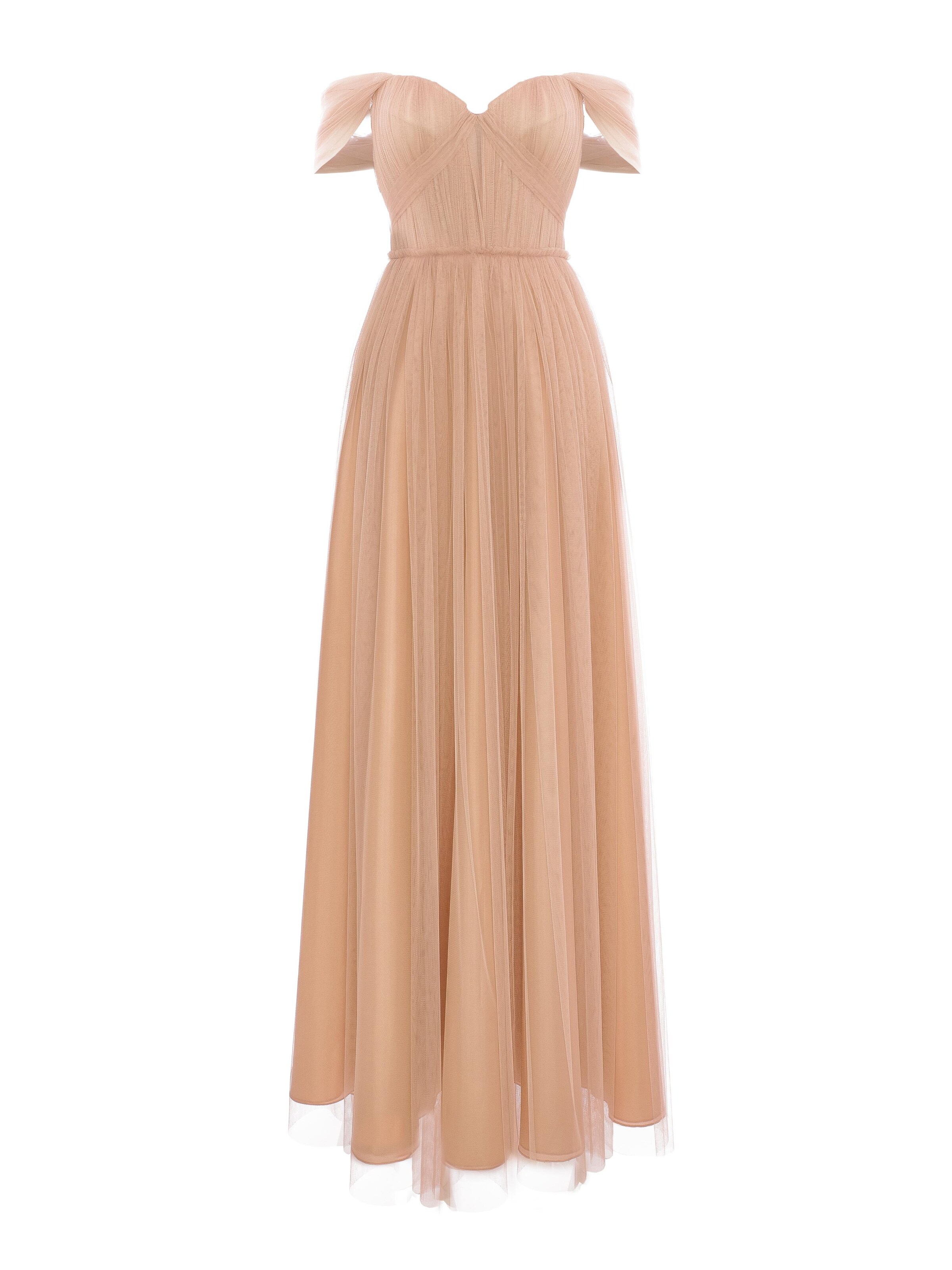 acob a porter Avondjurk in Beige: voorkant