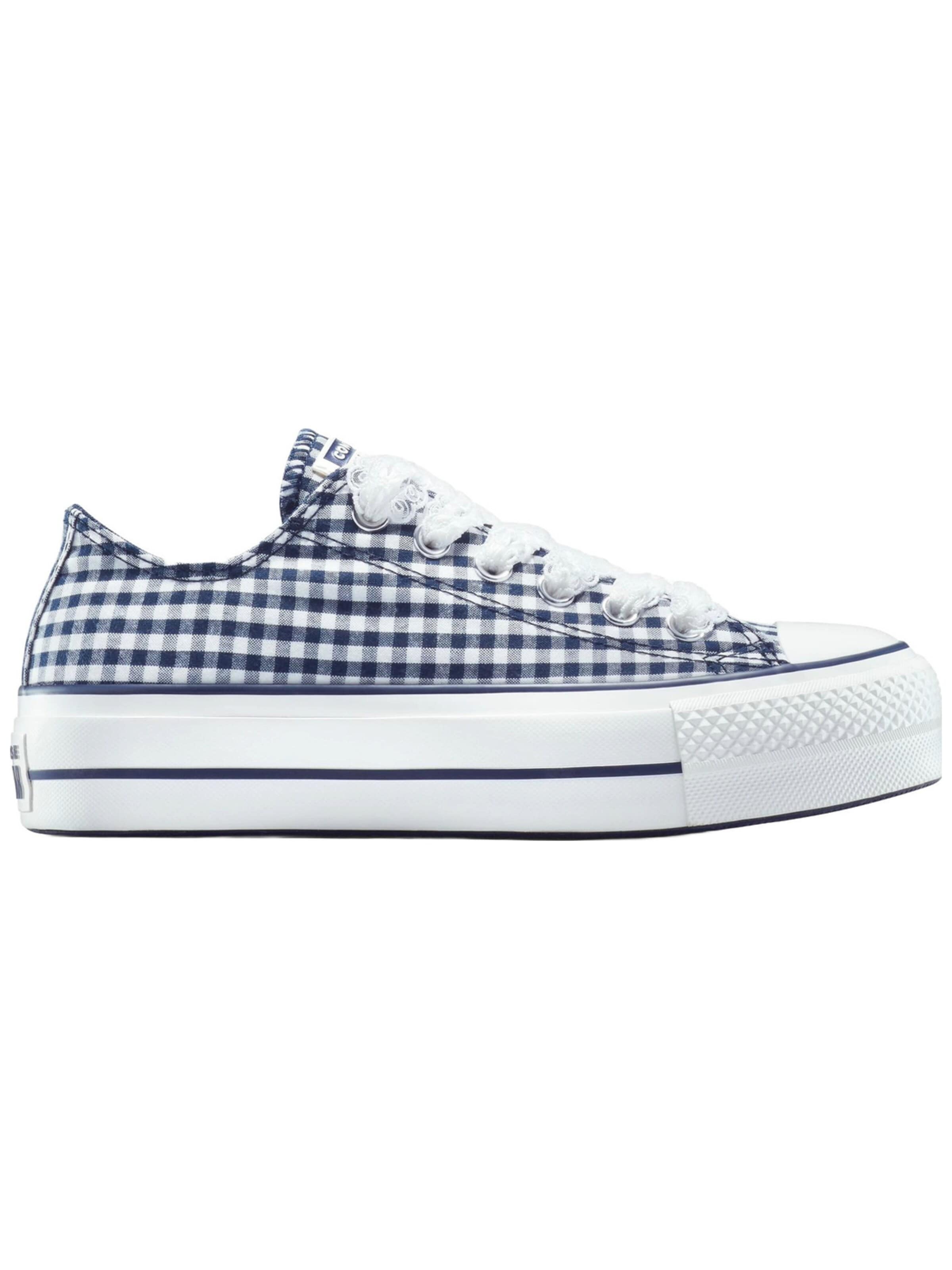 CONVERSE - Zapatillas deportivas bajas 'Converse Chuck Taylor All Star Lift Platform Gingham' en azul: frente