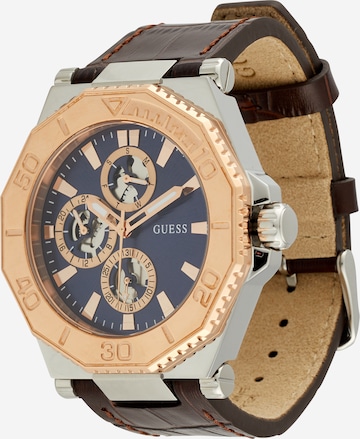 GUESS Analoog horloge in Bruin: voorkant