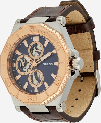 GUESS Analog watch in Dark blue / Dark brown / Gold / Silver, Item view