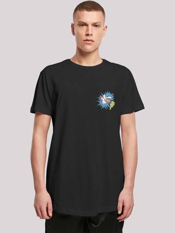 F4NT4STIC Shirt 'Looney Tunes Bugs Bunny Carrot' in Zwart: voorkant