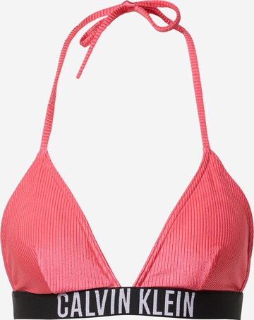 Calvin Klein Swimwear Triangle Bikini Top in Pink: front