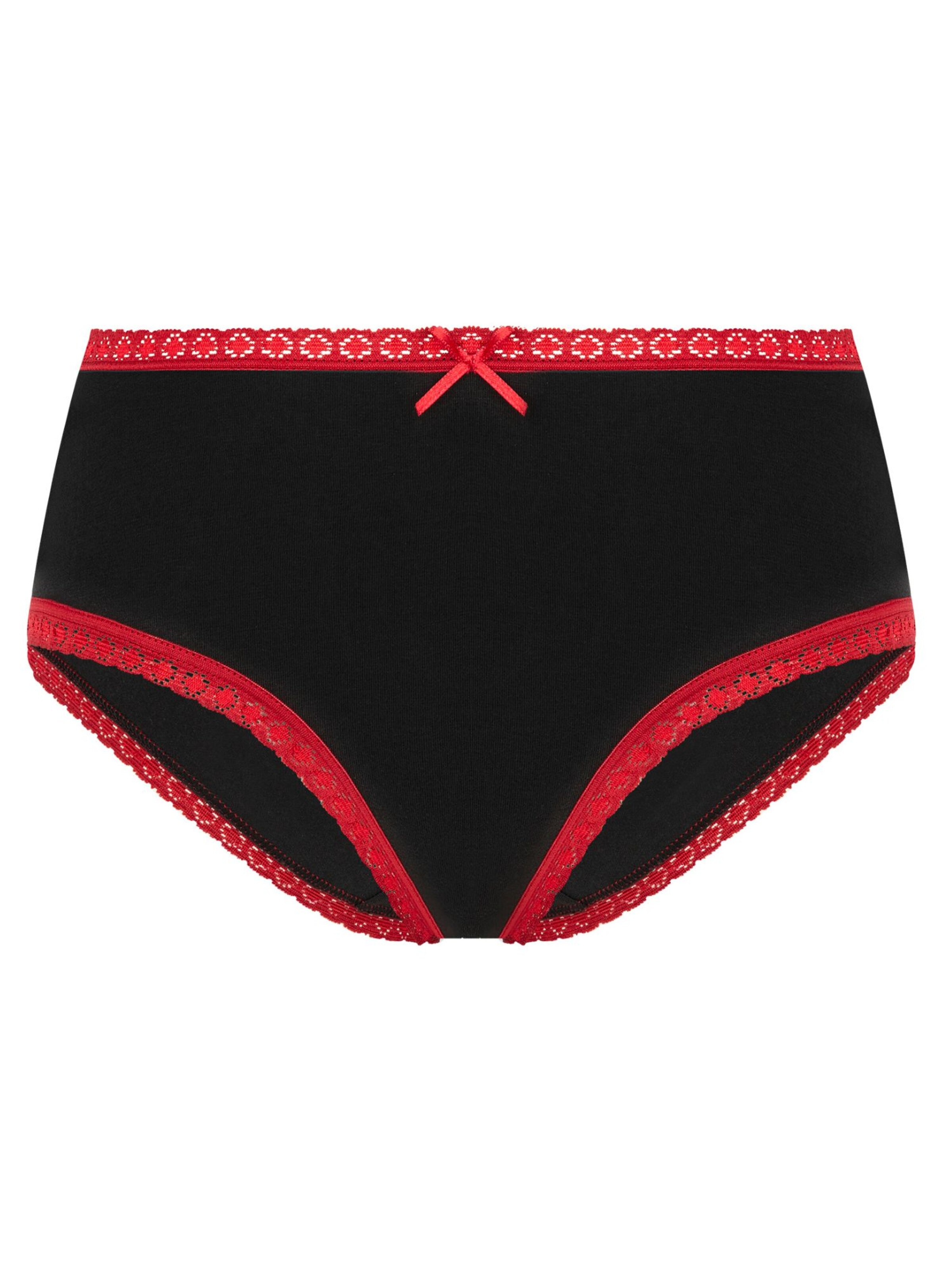 Albero Natur Panty 'Damen Bio-Baumwoll Hipster mit Spitze' in Black: front