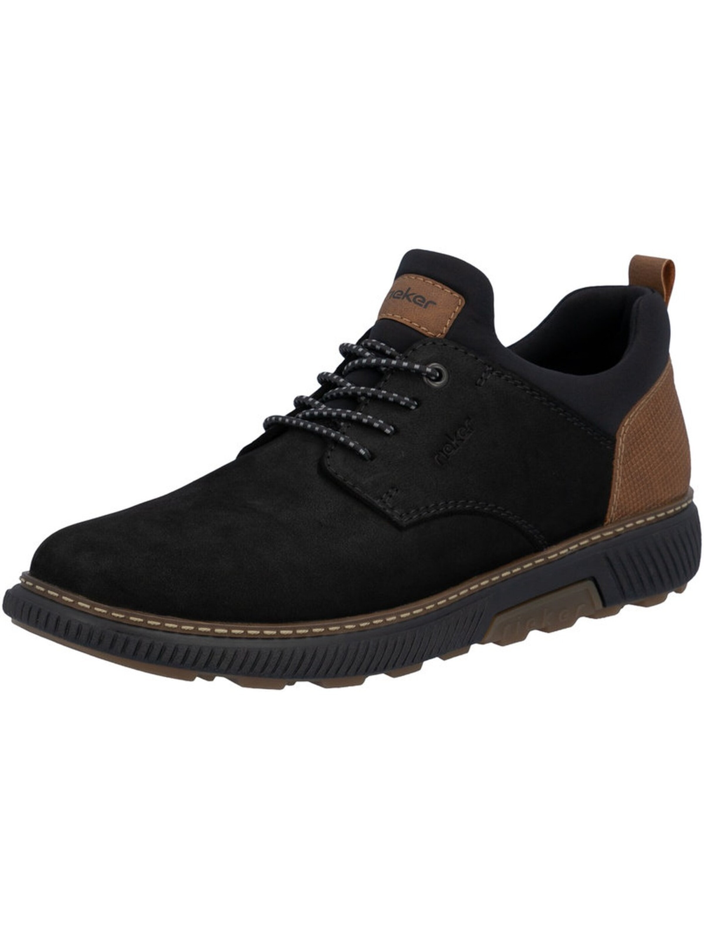 Rieker Slipper 'Rieker HWK Herren Halbschuhe Rauleder schwarz'‌‌‌‌‌‌‌ in Schwarz: Vorderseite