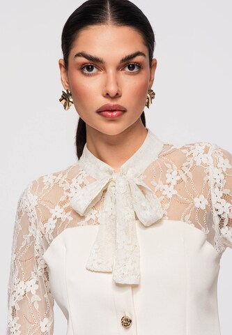 Ombre Bluse in Weiß