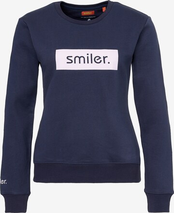 smiler. Sweatshirt 'Cuddle' in Blauw: voorkant