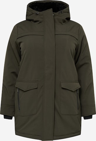 ONLY Carmakoma Between-Seasons Coat 'Maastricht' in Green: front