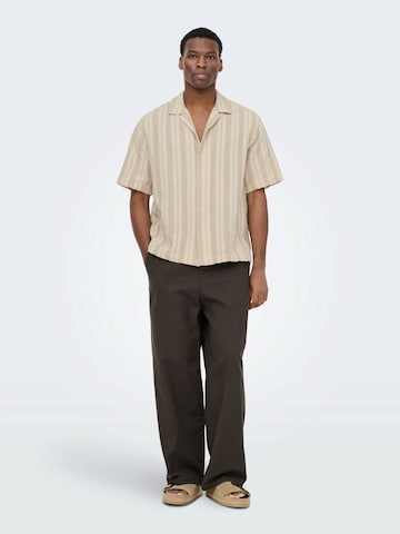 smėlio Only & Sons Patogus modelis Marškiniai 'ONSWalker'