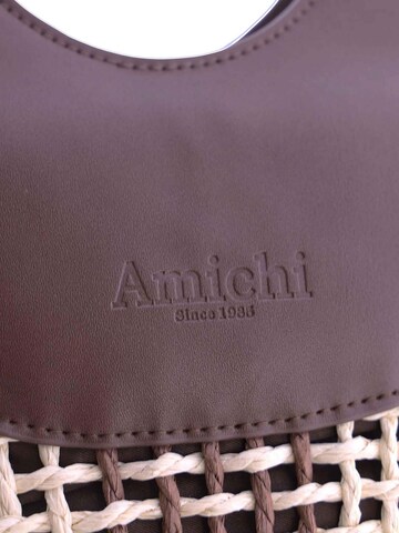 Amichi - Bolso de mano 'Bolso de mano para mujer Nacre de fibras naturales con cremallera' en marrón