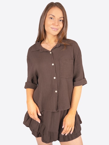 Chemisier 'Celina' Seasons of April en marron : devant