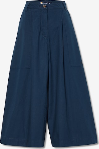 TIMBERLAND - Perna larga Calças com pregas em azul: frente