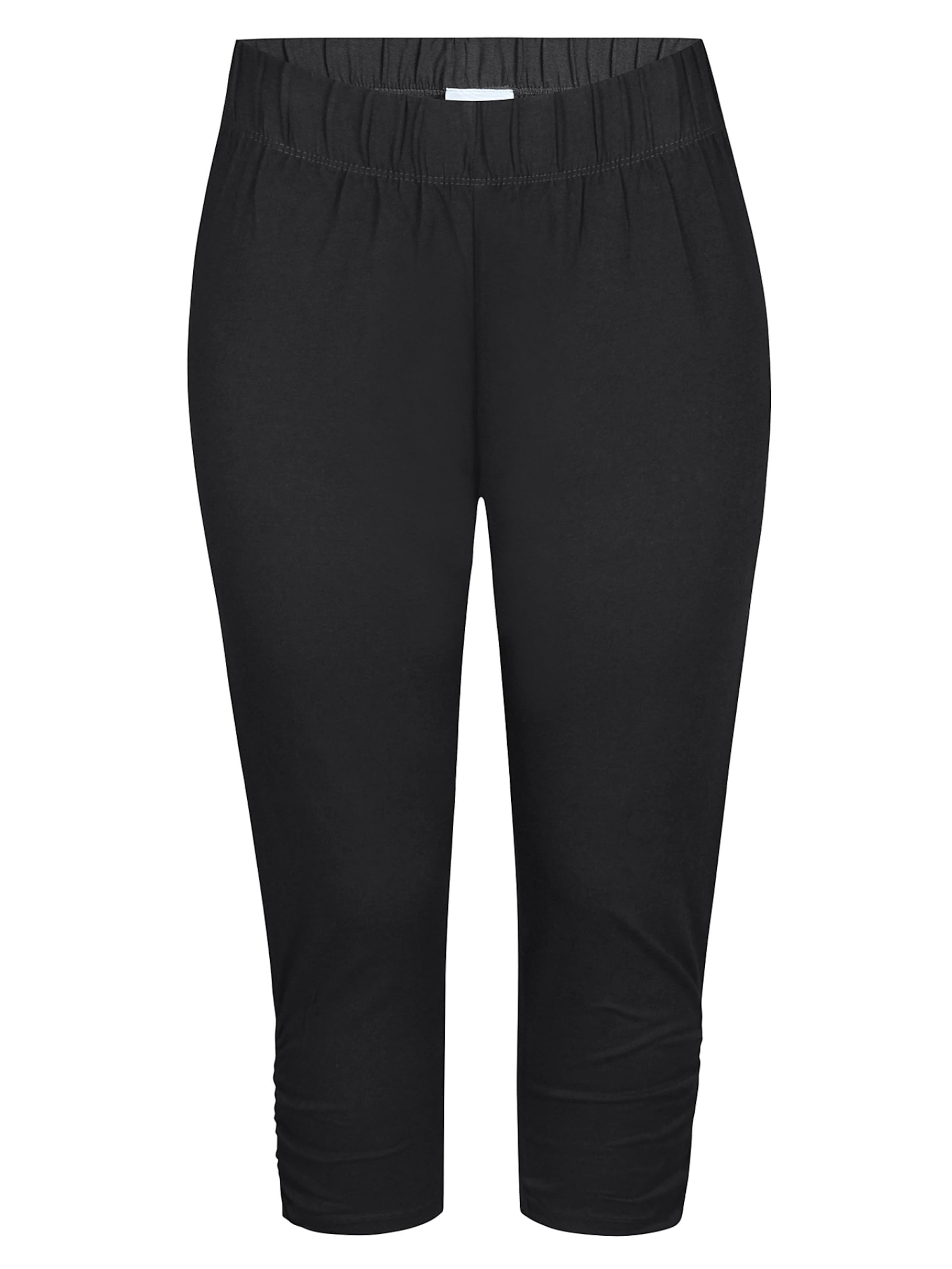 Zhenzi Slimfit Leggings 'Kant 017' in Zwart: voorkant