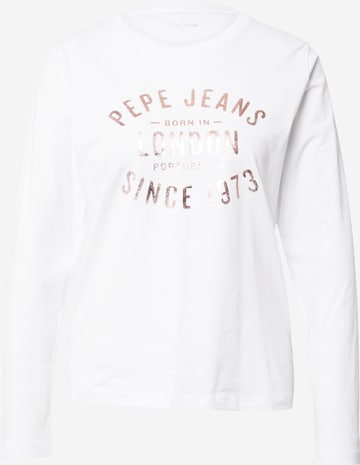 Pepe Jeans Тениска 'RIO' в бяло: отпред