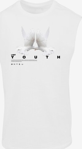 Maglietta ' DOVE ' di Lost Youth in bianco: frontale