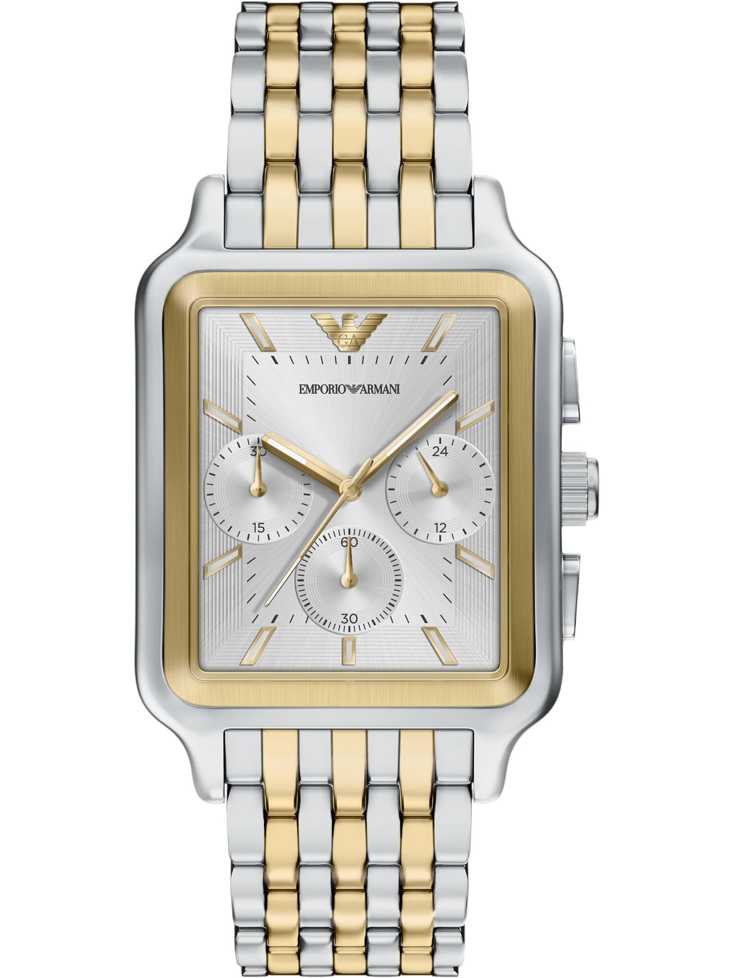 Emporio Armani Analoguhr in Silber: Vorderseite