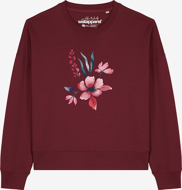 Watapparel Sweatshirt 'Blume in Wasserfarbe 01' in Red: front