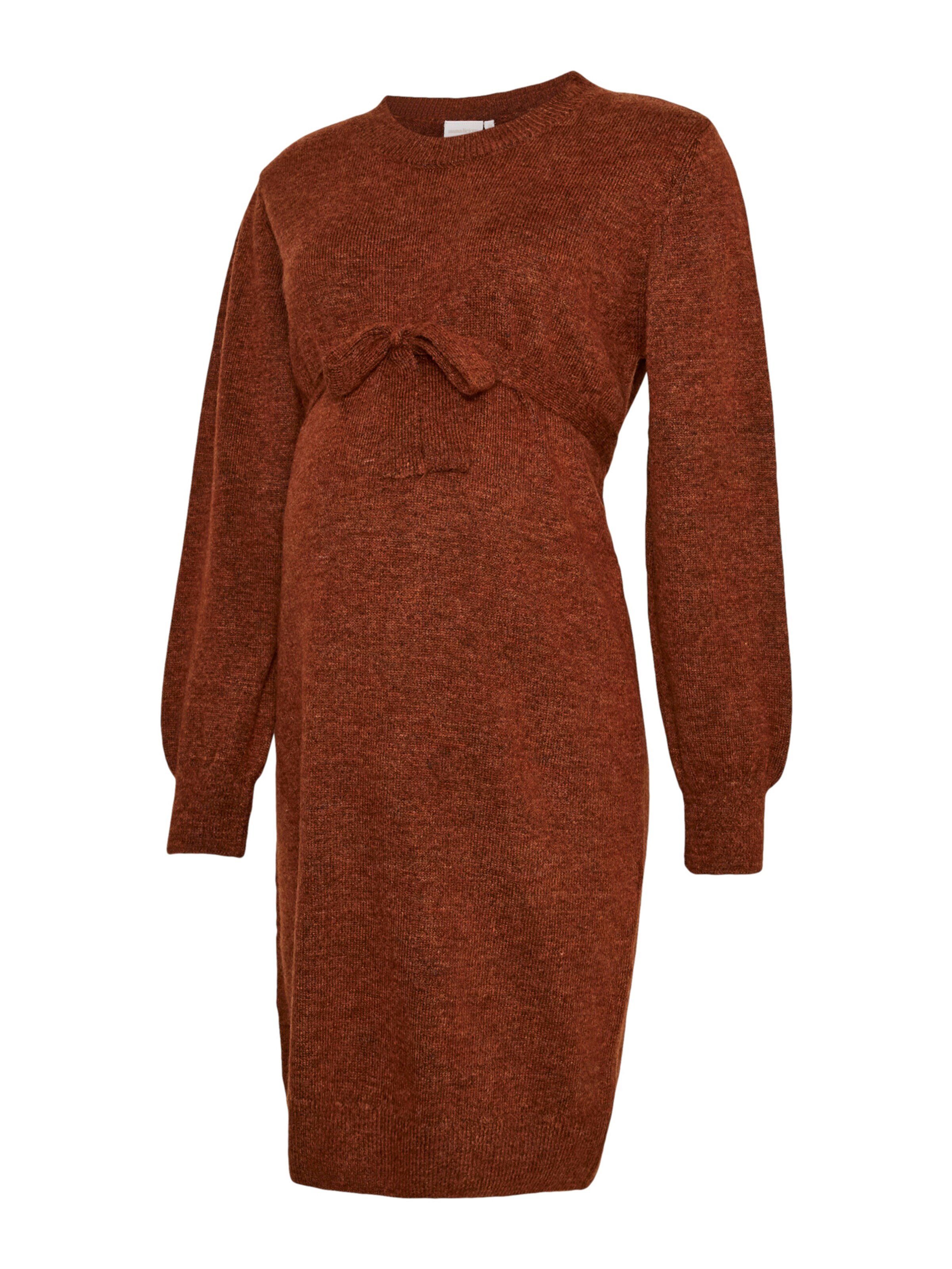 MAMALICIOUS Gebreide jurk 'MLNEWANNE' in Bruin: voorkant