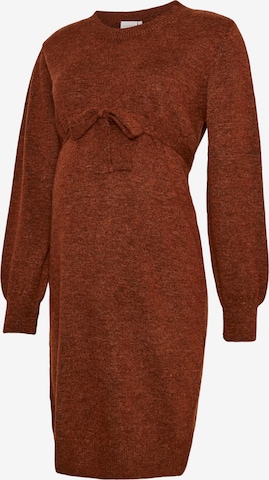MAMALICIOUS Gebreide jurk 'MLNEWANNE' in Bruin: voorkant