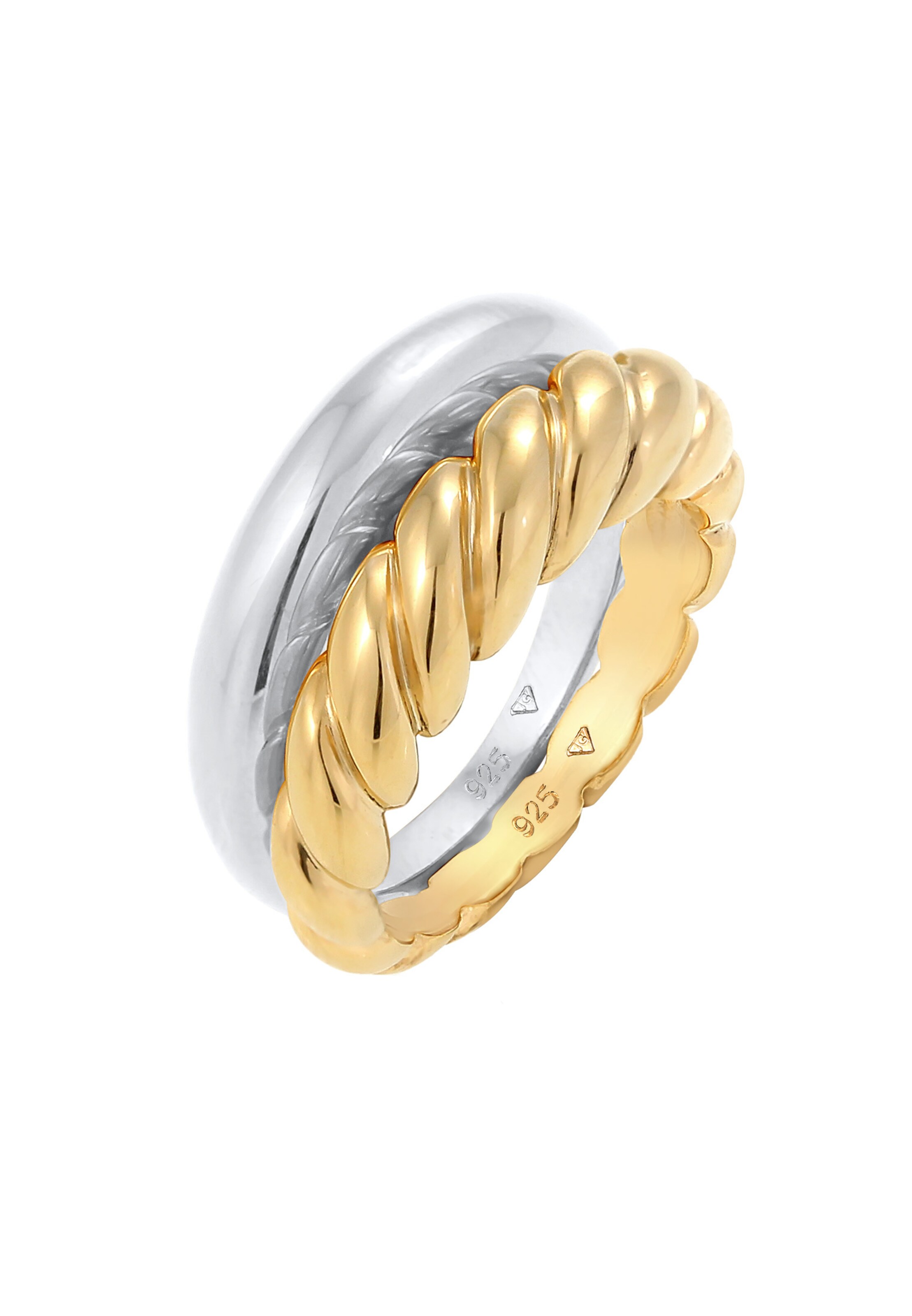 ELLI PREMIUM Ring 'Twisted' in Mischfarben: Vorderseite
