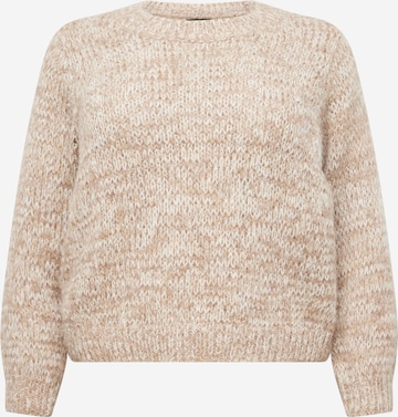 PIECES Curve Sweater 'NOMANA' in Brown: front