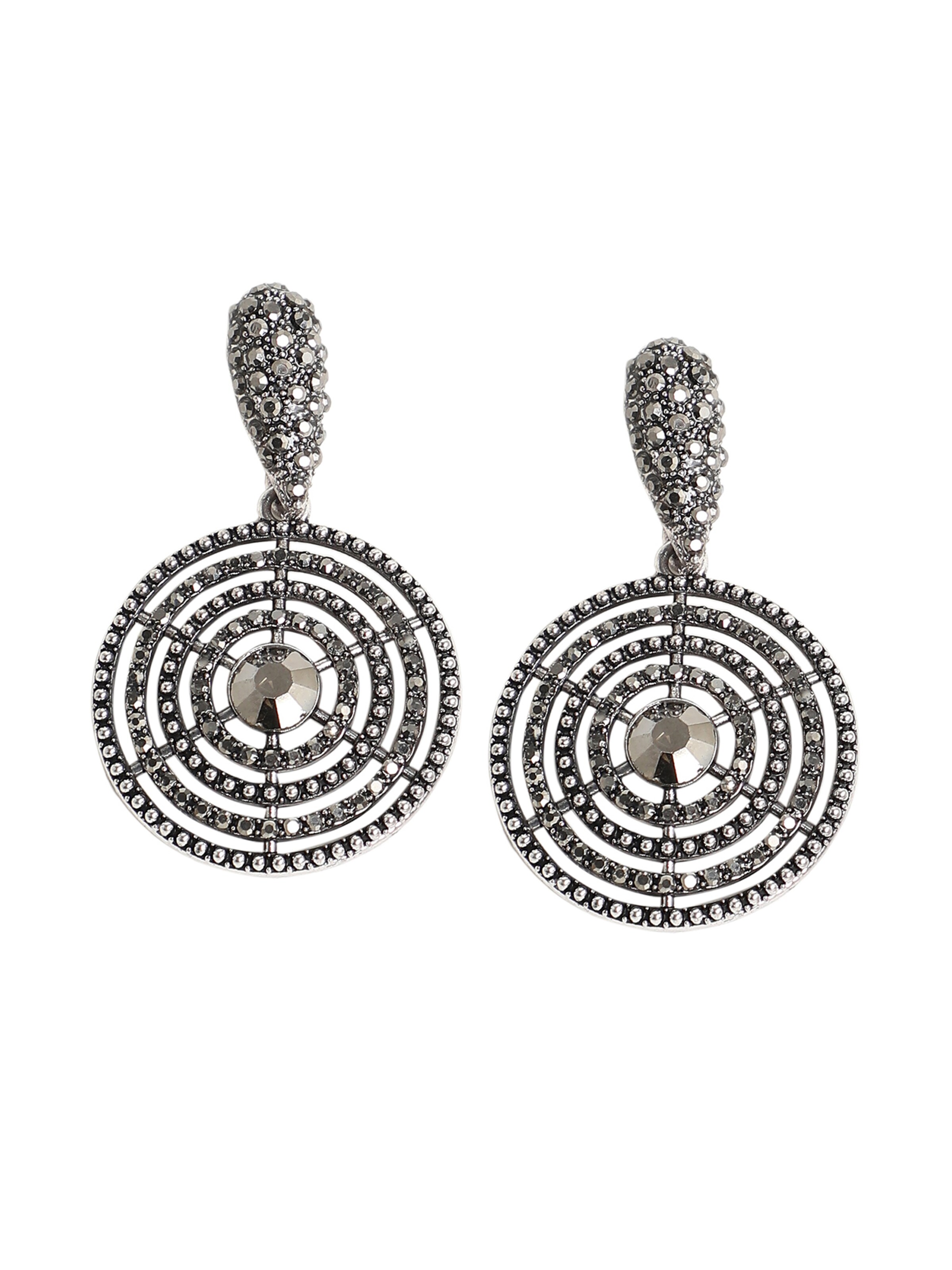 SOHI Earrings 'Kristia' in Silver: front