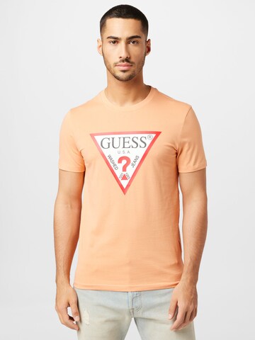 GUESS - Camiseta en naranja: frente