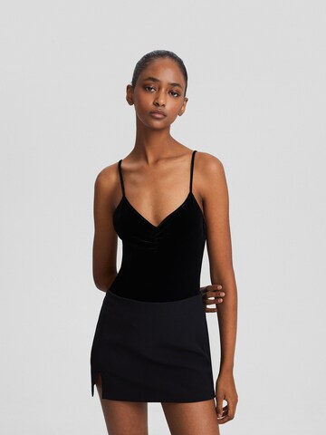 Shirtbody Bershka en noir : devant