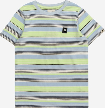 GARCIA T-Shirt in himmelblau / basaltgrau / hellgrün / naturweiß, Produktansicht