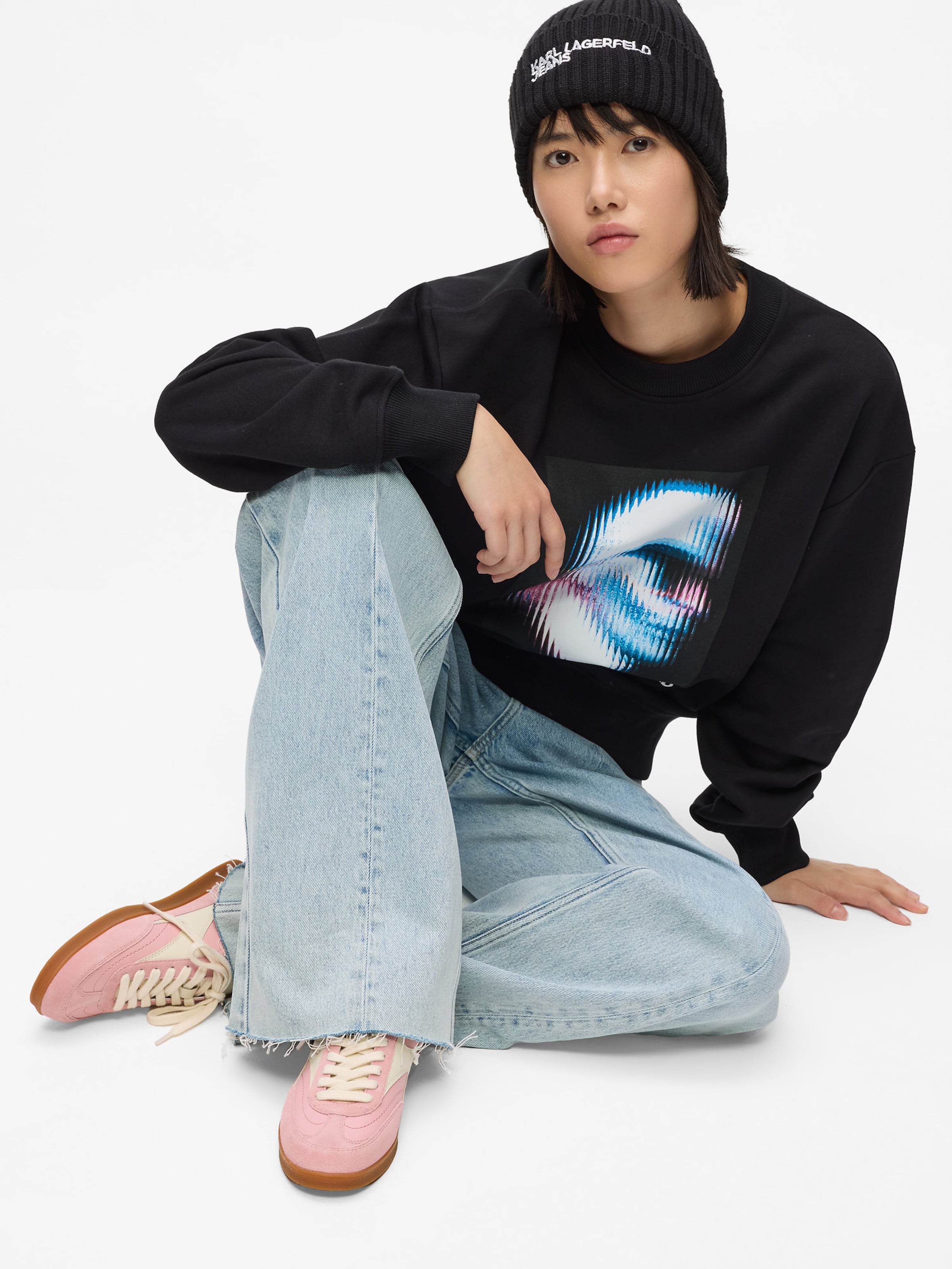 KARL LAGERFELD JEANS Matalavartiset tennarit 'Kandidate' värissä vaaleanpunainen: etupuoli