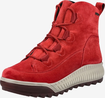 Legero Lace-Up Ankle Boots in Red: front