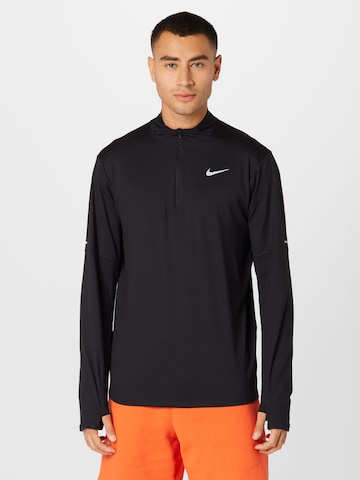 NIKE Sportsweatshirt in Zwart: voorkant