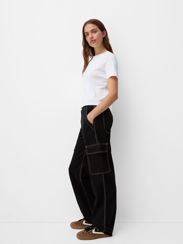 Loosefit Jeans cargo Bershka en noir