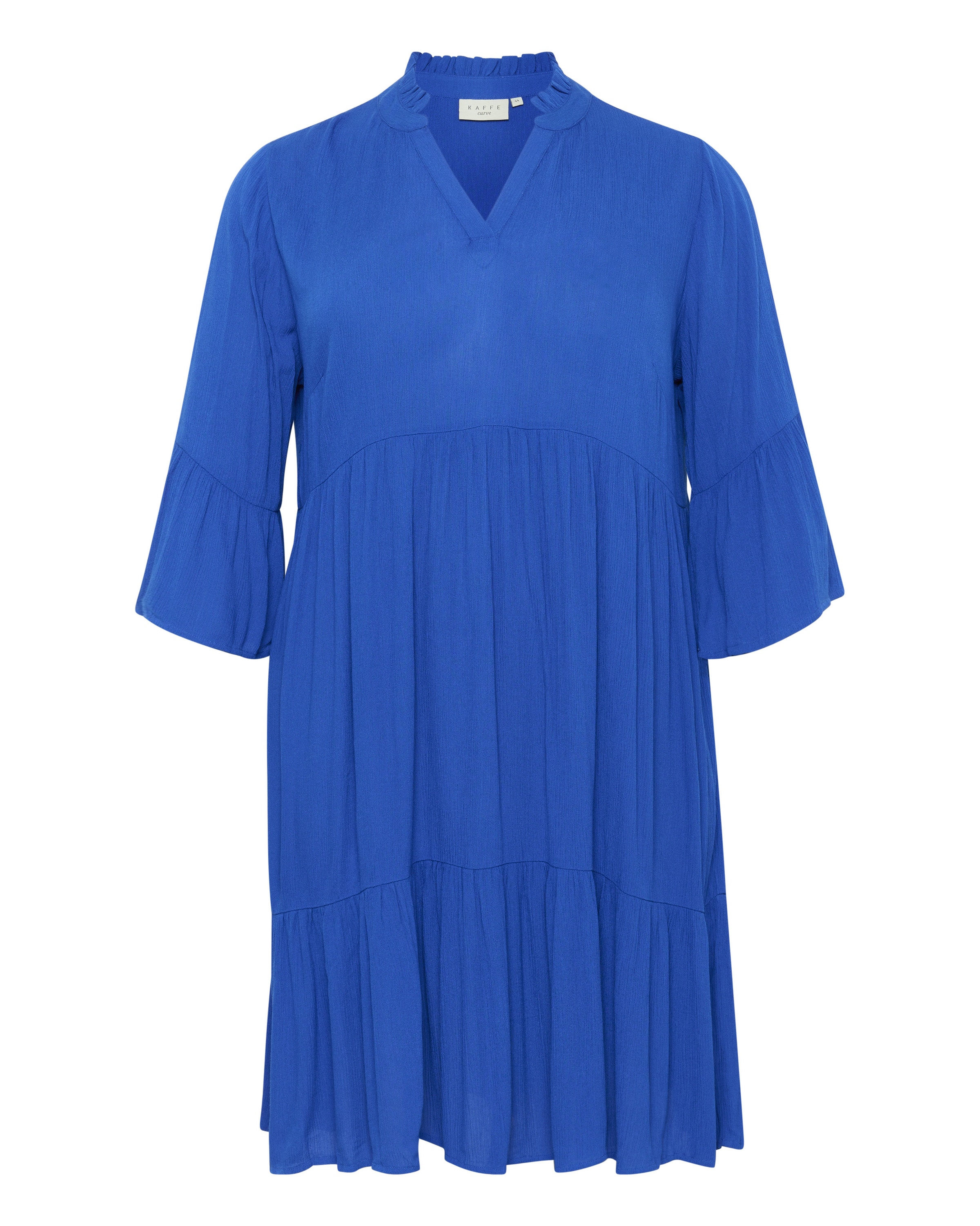 KAFFE CURVE Jurk 'Mariana' in Blauw: voorkant