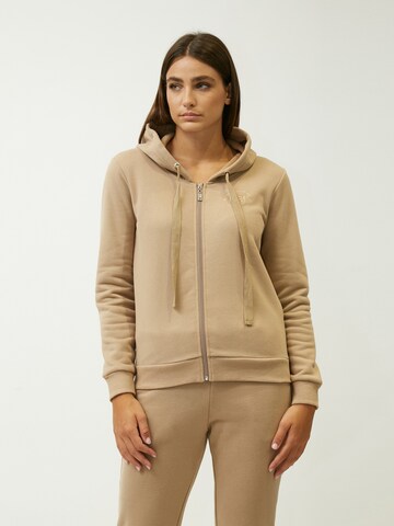 Influencer Sweat jacket in Beige: front