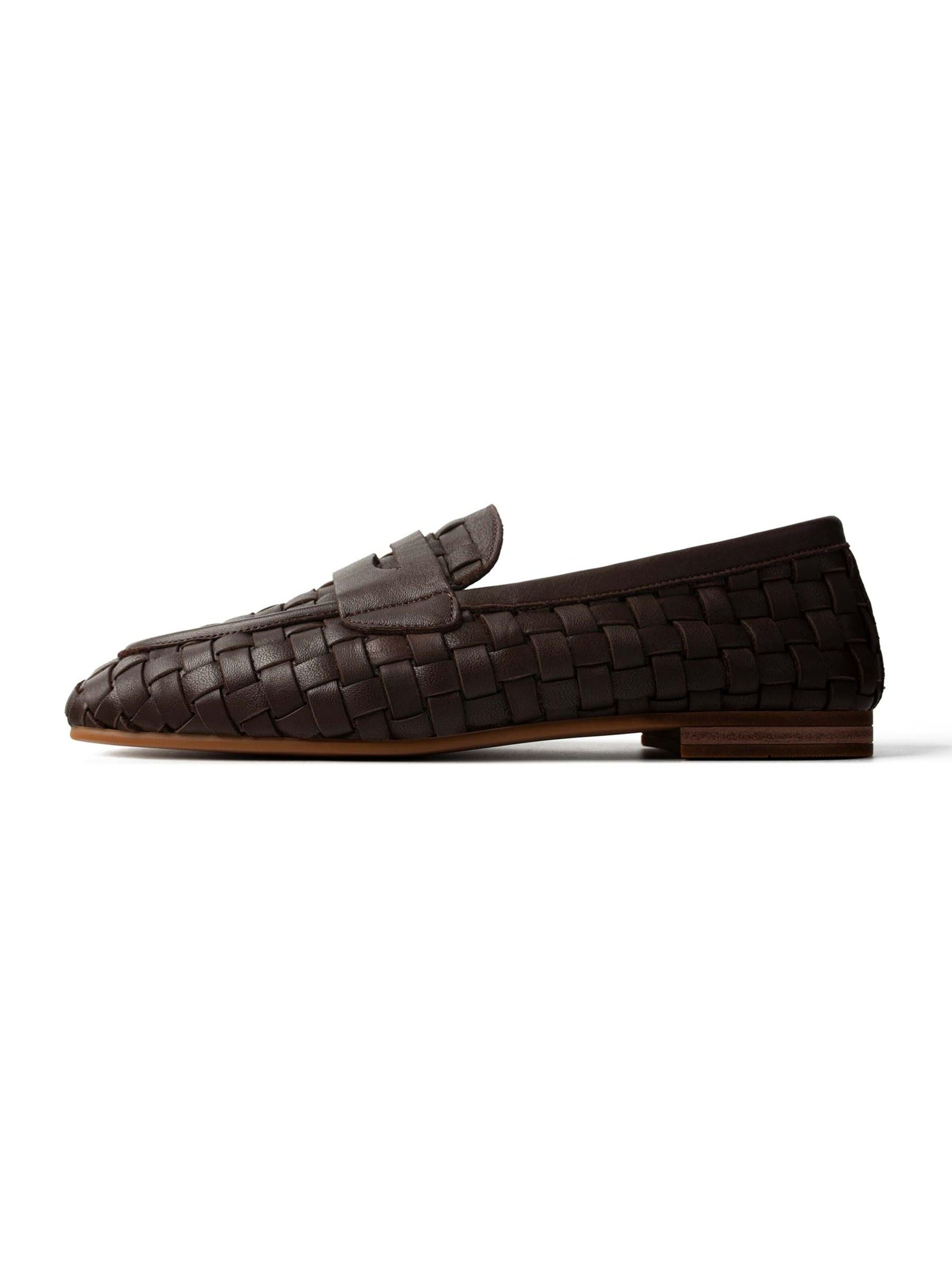 L37 HANDMADE SHOESSlip On cipele 'WALKING UNDER GOLDEN SKIES' - smeđa boja: prednji dio