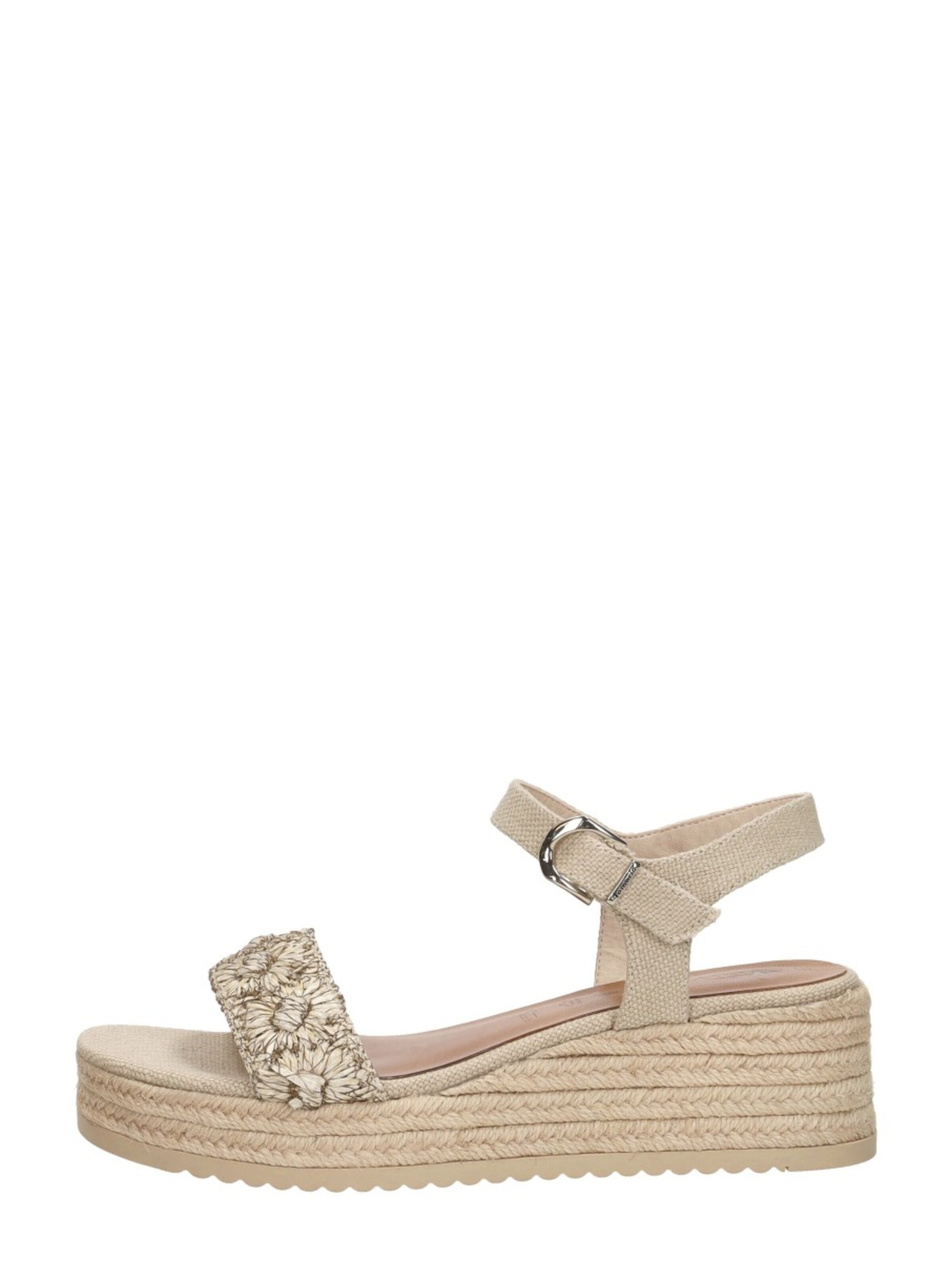 Tamaris Sandal 'Sandalen Touwzool' in Beige: front