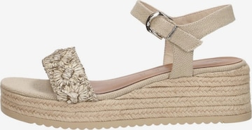 Sandales 'Sandalen Touwzool' Tamaris en beige : devant