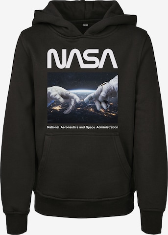 Bluză de molton 'NASA' de la Mister Tee pe negru: față