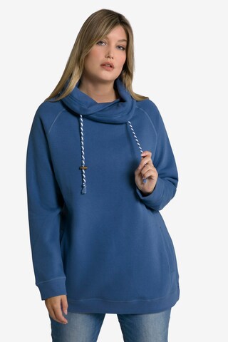 Sweat-shirt Ulla Popken en bleu : devant