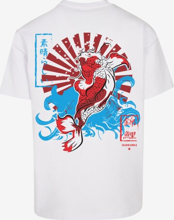 T-Shirt 'Japan Koi Fisch' F4NT4STIC en blanc