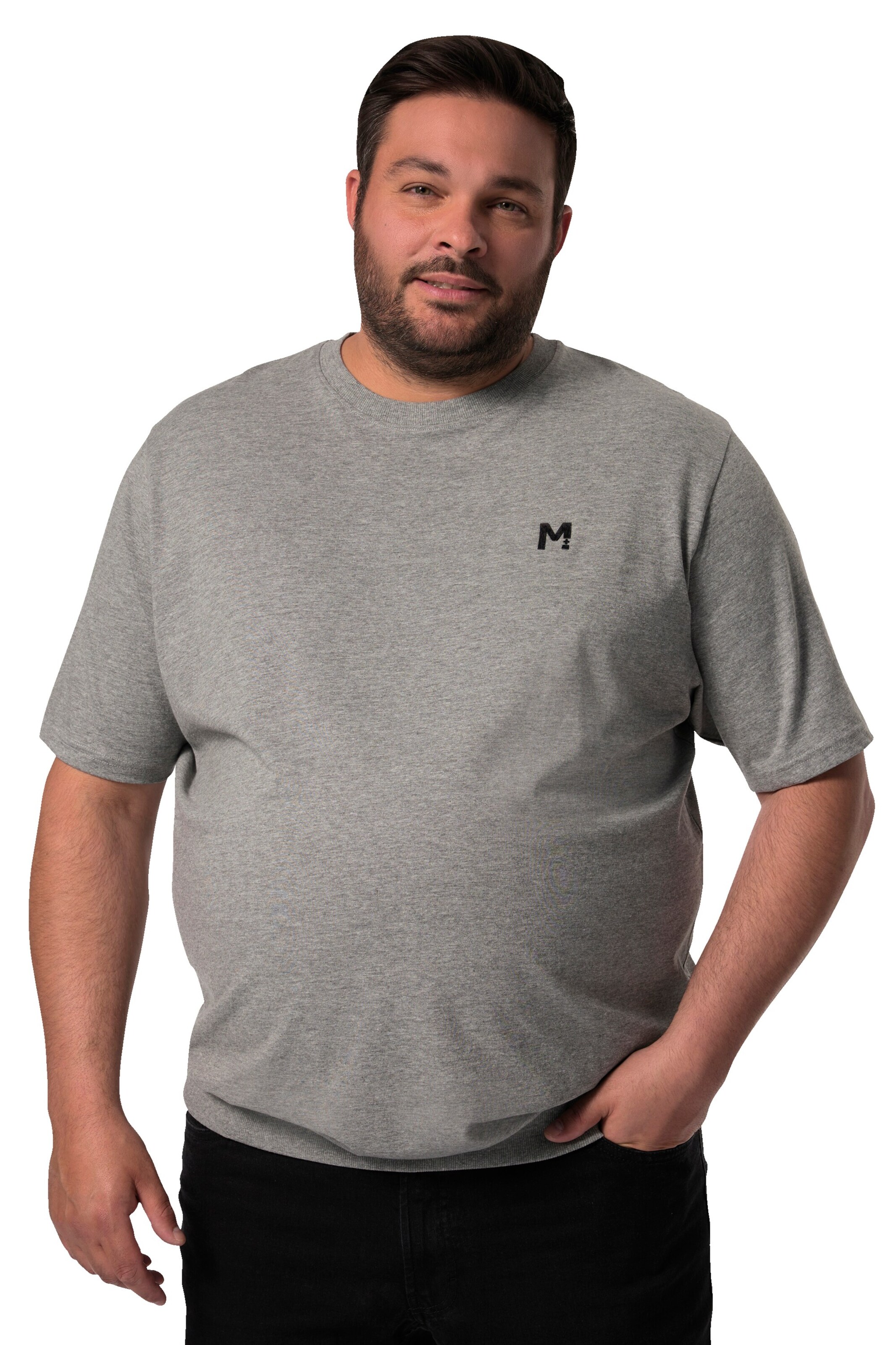 Men Plus T-Shirt in Grau: Vorderseite