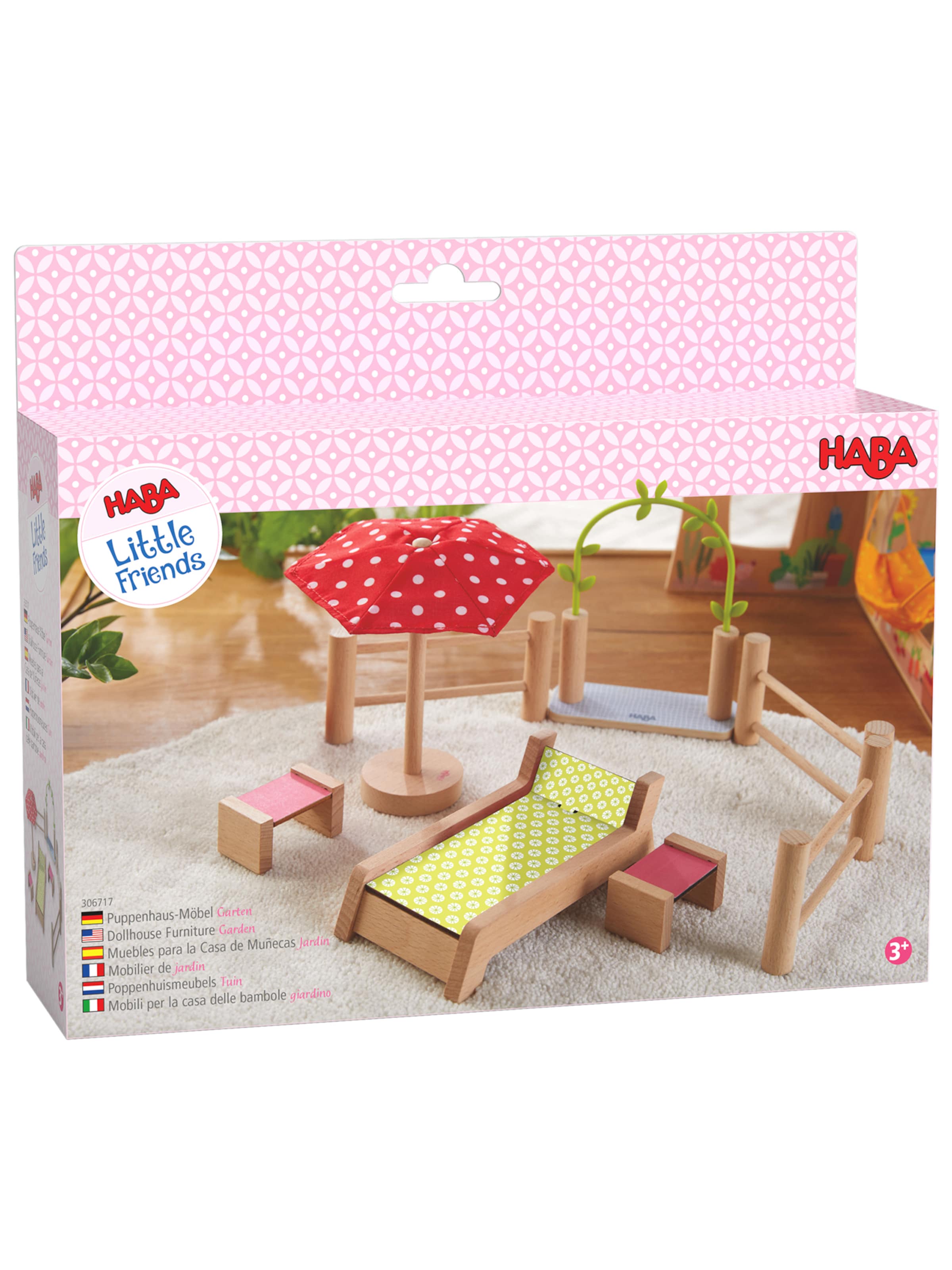HABA Game ' Little Friends - Puppenhaus Möbel Garten ' in Mixed colors: front