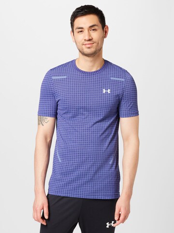 UNDER ARMOUR Functioneel shirt 'Grid' in Blauw: voorkant