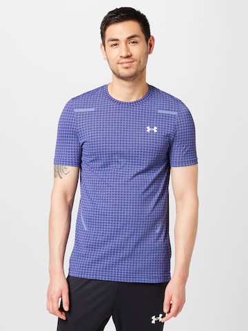 UNDER ARMOUR Performance shirt 'Grid' in Blue: front