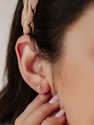 Hey Happiness - Pendientes 'Pretzel Delight' en oro