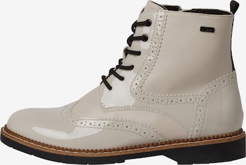 s.Oliver Lace-Up Ankle Boots in Beige